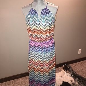 Colorful chevron dress nwt medium